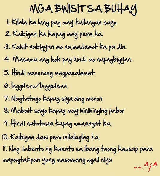 Tagalog Quotes : Mga buwisit sa buhay