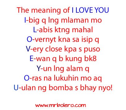 Tagalog Love Quotes : The meaning of I LOVE YOU