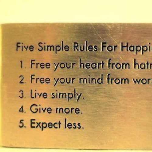 Five Simple Rules For Happiness