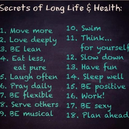 Secret of Long life and Health : Life Quotes