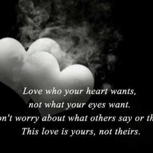 Love Quotes : Love who your hearts wants