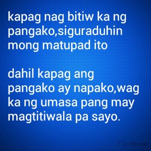 Promise Quotes : Pangako vs Tiwala