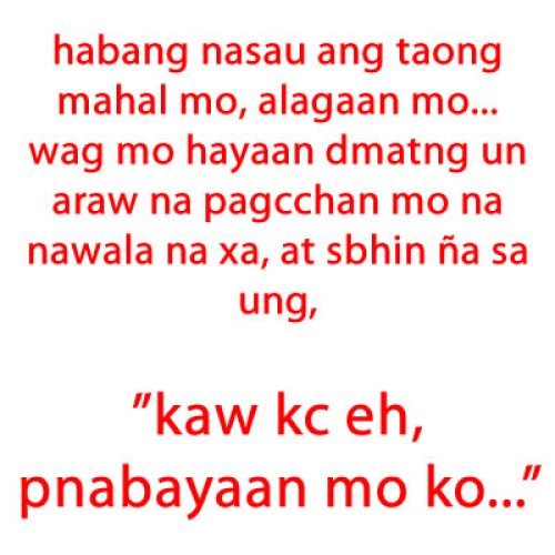 Tagalog love quotes : Mahal mo Alagaan mo