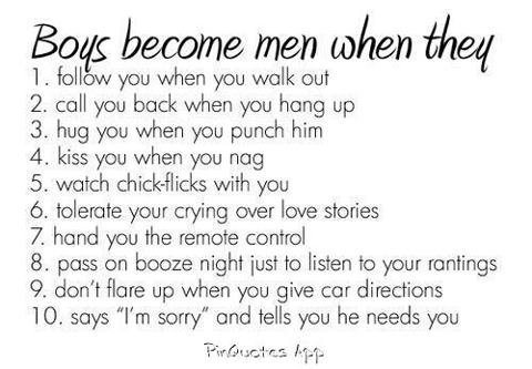 Boys Quotes : Boys Become men when they